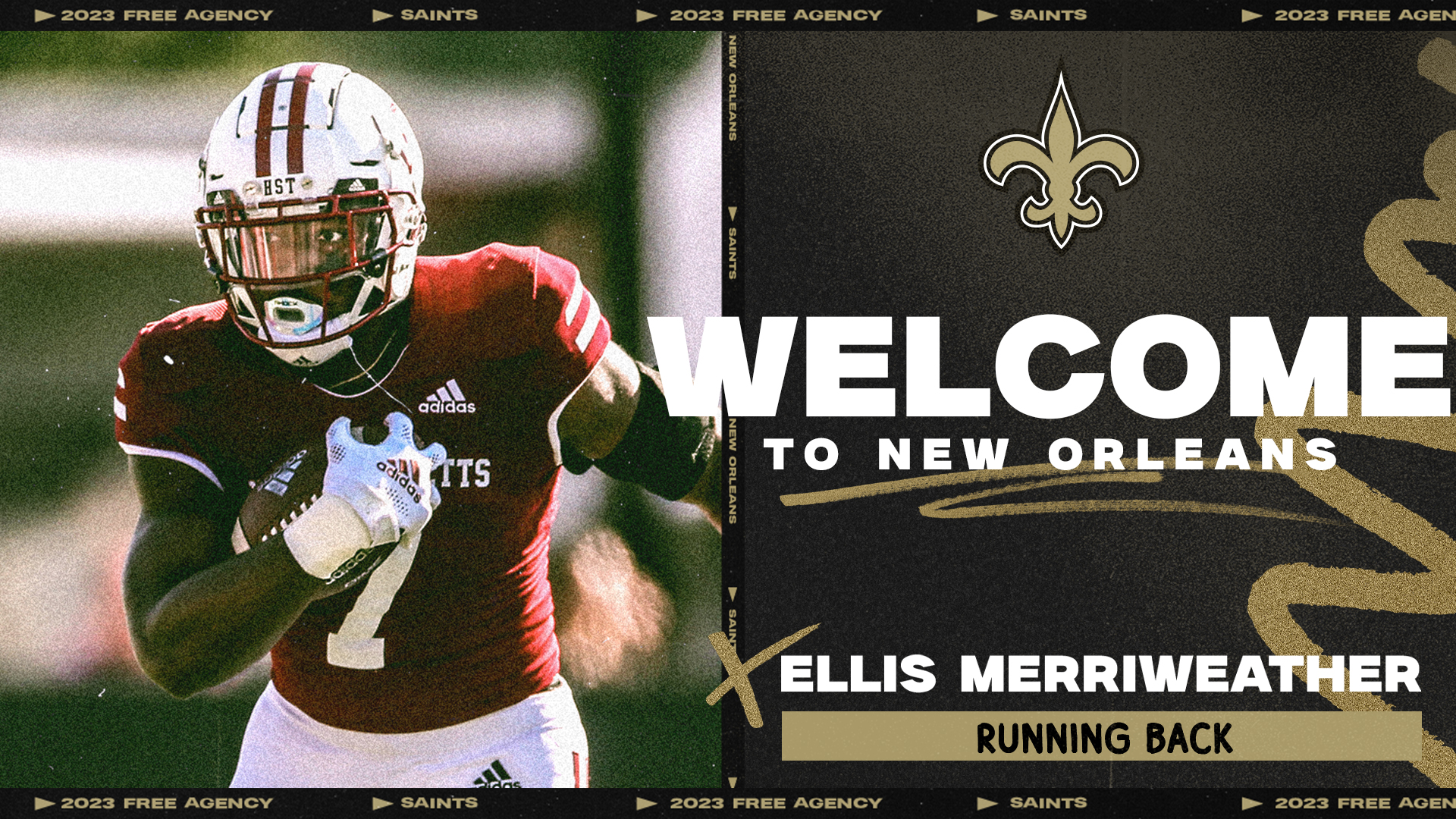 New Orleans Saints on X: 'Welcome WR James Washington, DB Adrian Frye, and  RB Ellis Merriweather to the #Saints! 