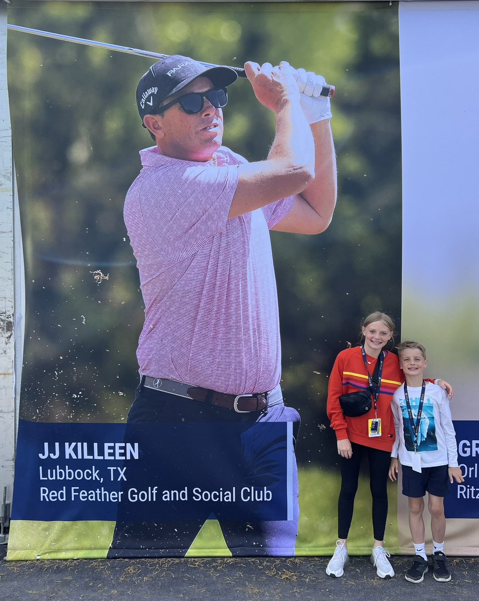 KilleenTasha's tweet photo. Just a casual Monday at the @PGAChampionship We know that guy! @jjkilleentcu @redfeathergc https://t.co/srb5UyLFCm