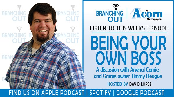 Branching Out with The Acorn Newspapers (@branchingoutpod) on Twitter photo ONLINE NOW:
Coming off a successful Free Comic Book Day event, @ComicBossTimmy owner of <a href="/Arsenal_comics/">Arsenal Comics & Games</a> stops by the studio to chat with @LayoutLopez. The pair discuss the highs and lows of owning your own business. Click the link to listen.
buzzsprout.com/396817/1285453… ONLINE NOW:
Coming off a successful Free Comic Book Day event, @ComicBossTimmy owner of <a href="/Arsenal_comics/">Arsenal Comics & Games</a> stops by the studio to chat with @LayoutLopez. The pair discuss the highs and lows of owning your own business. Click the link to listen.
buzzsprout.com/396817/1285453…