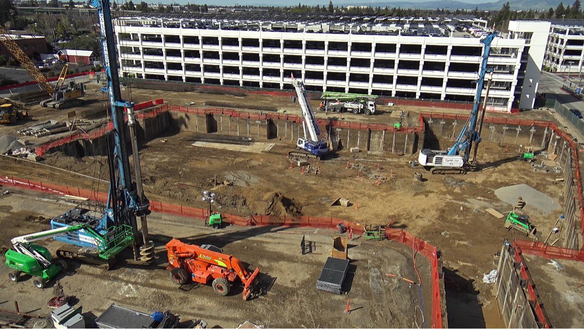 WebcorBuilders's tweet photo. Since mobilizing in February, the SCVMC BHSC project team has completed deep pier installation &amp; begun foundation work &amp; sub-slab electrical plumbing installation. Next up: finishing the basement and level 1 foundations and starting the basement perimeter walls! #BuildWithWebcor https://t.co/xDKvsW0j1O
