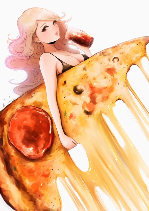 Pizza girl  #イラスト #illustration