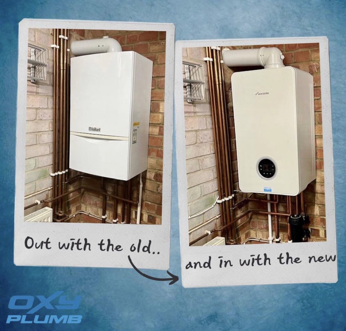 oxyplumb's tweet photo. ��� It’s out with old and in with the new for one of our customers at Oxyplumb 💥 
- 
As the customers boiler had failed we swapped out this old Vaillant boiler with a brand new Worcester Bosch 4000 30KW combi
#heating #heatingengineer #gasengineer #efficiency  #upgrade #boiler https://t.co/ijXQgr2gwy
