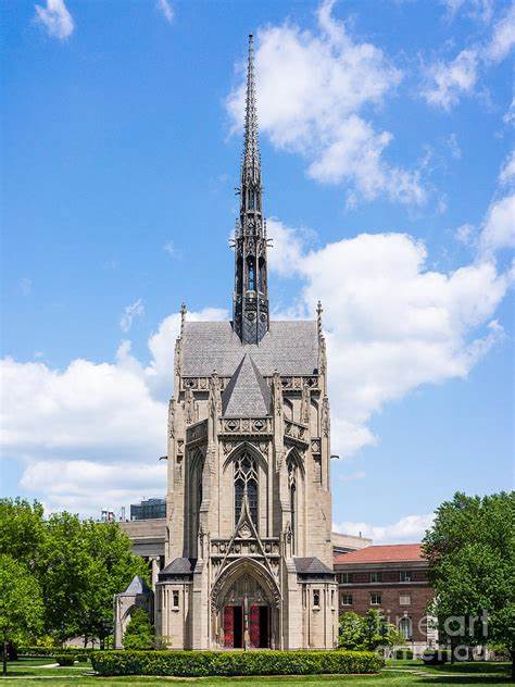 We are getting ready to work on the flèche (a small slender spire placed on the ridge of a church roof) on the Historic Heinz Memorial Chapel in Pittsburg, PA.  The scaffolding is up! The flèche is 32 ounce Lead Coated Copper. #copper #historicbuilding #historicpreservation