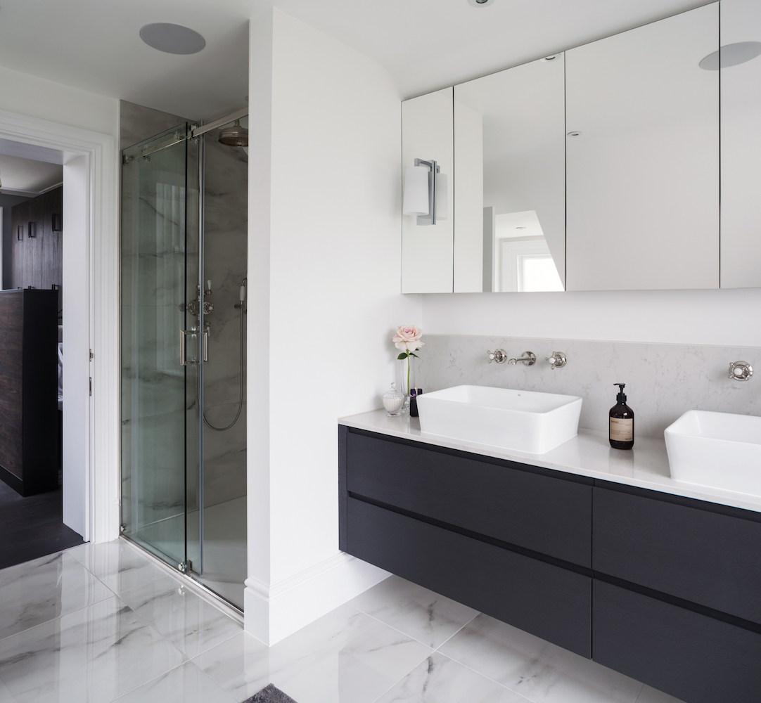 Bathroom is an all-important room in your home. We create bespoke vanity units tailor-made for each individual client’s lifestyle.

*Vanity units from Point 5 Kitchen only in full house joinery deal basis.
#brasstap #mirror #londonfurniture #vanityunits #vanitymirror