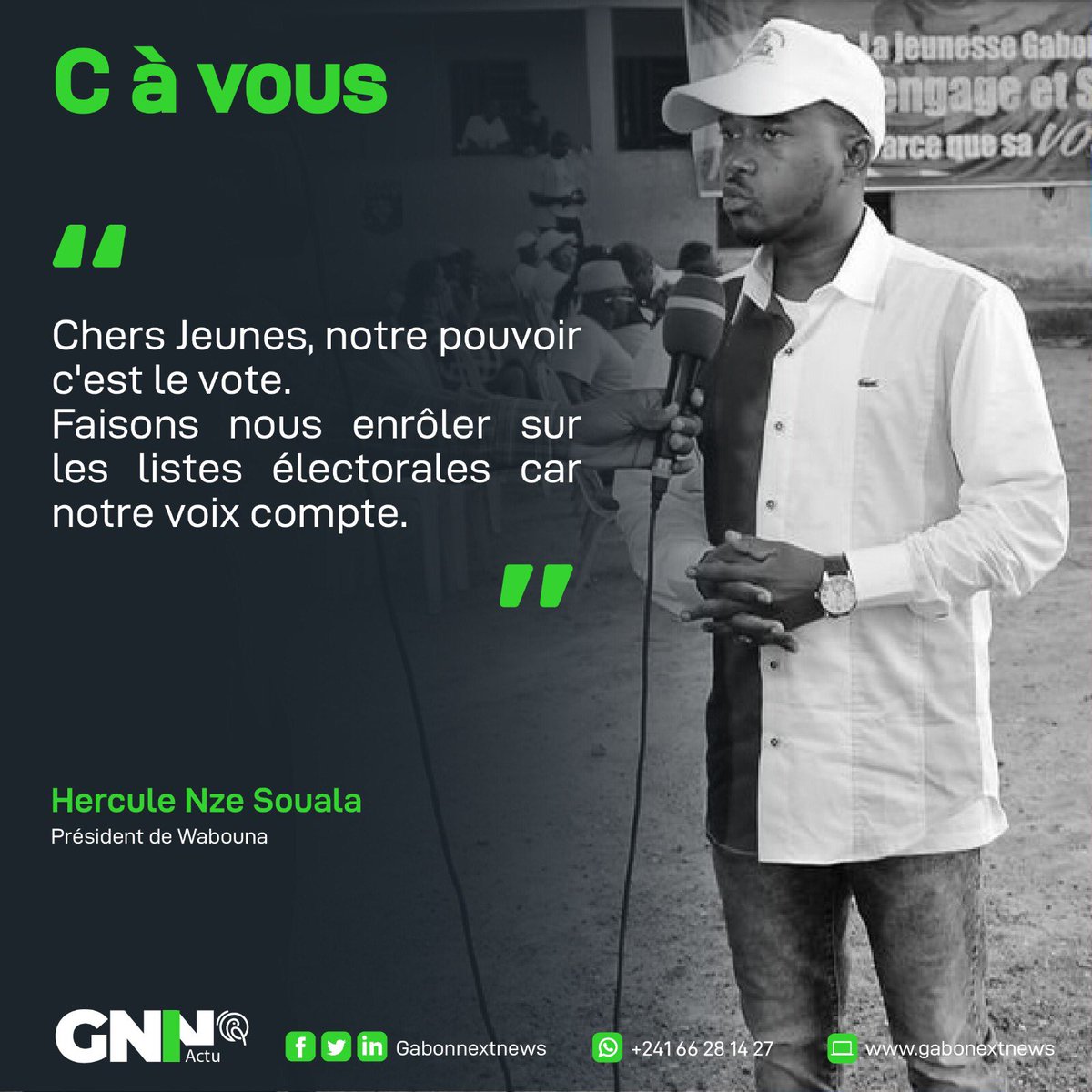 #GNN #CàVous : Nze Souala Hercule, initiateur des Grandes Assises de la Jeunesse 👇 « » 

#Gabon #politique