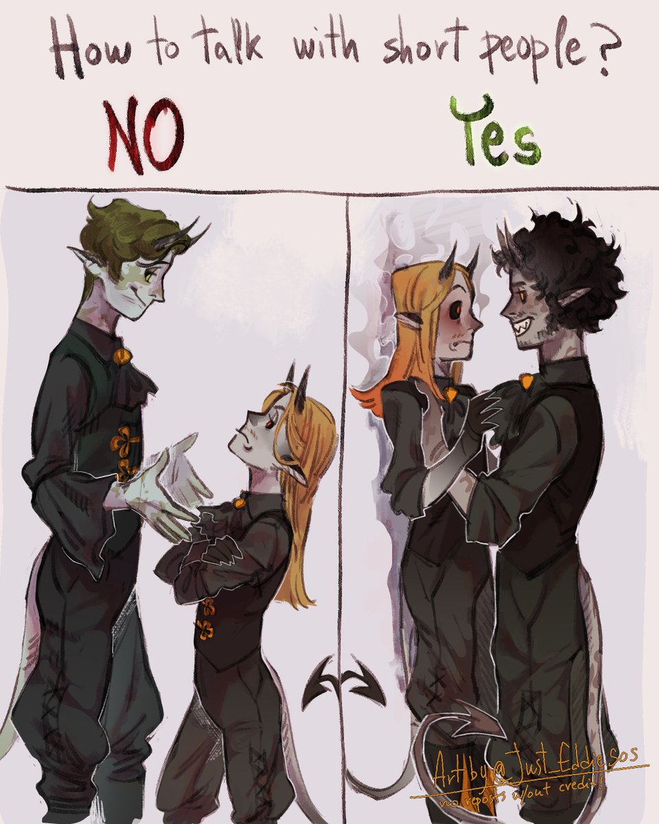 Guide on how to talk to short people :)
#namelessghouls #namelessghoulsfanart #meme