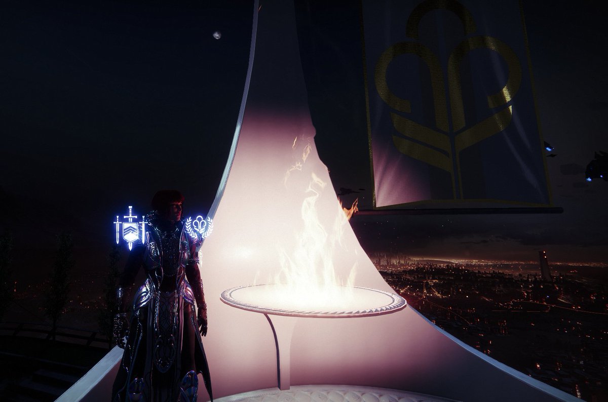 Guardian Games is almost done. I made my Platinum for the week. Thought I would take a photo of the City in the light of the fire as my #warlock looks out into the nothingness lol #Destiny2