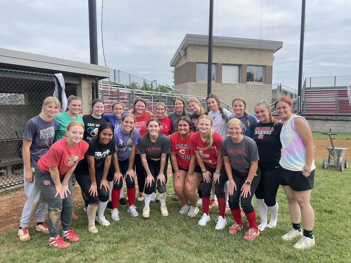 ozzyosborne25's tweet photo. Brought in some oldies but goodies to run some bases today for the first post season practice. Loved seeing these girls and bringing back faces that helped build this program. #onceacolonelalwaysacolonel #alumni #dixiepride #postseason #legacy https://t.co/aYJ3bzBZpF