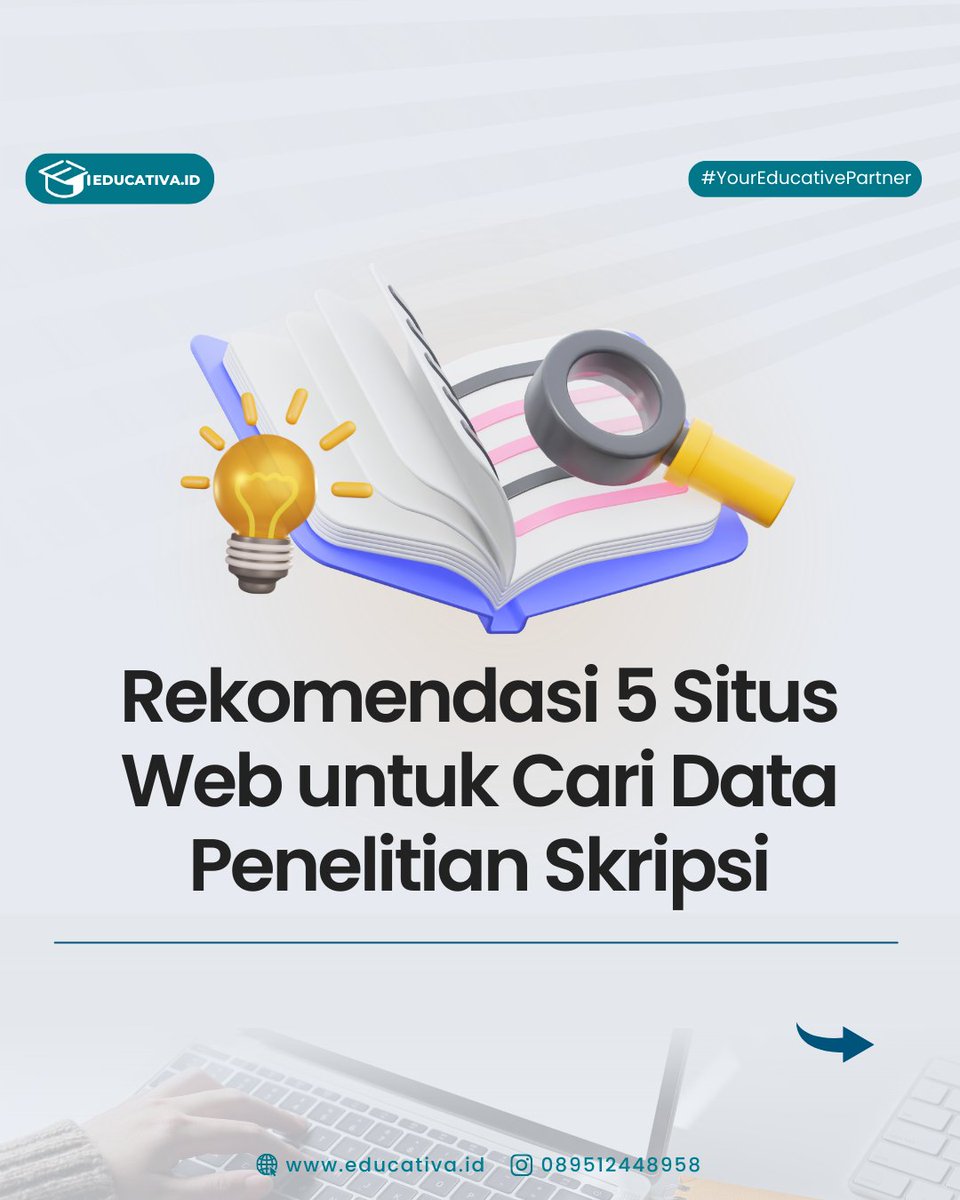 EducativaId's tweet photo. Mahasiswa wajib tau!โ
5 web rekomendasi untuk cari data skripsi๐ป
(Part 1)
#mahasiswa #tipsmahasiswa #tipsskripsi #jasaresponden #jasakuesioner #jasacaridata #jasadata #jasaskripsi #jasatesis #jasadisertasi #jasatugasakhir #jasakuesioner #tabulasidata #dataprimer #datasekunder https://t.co/S2gjGpooGT