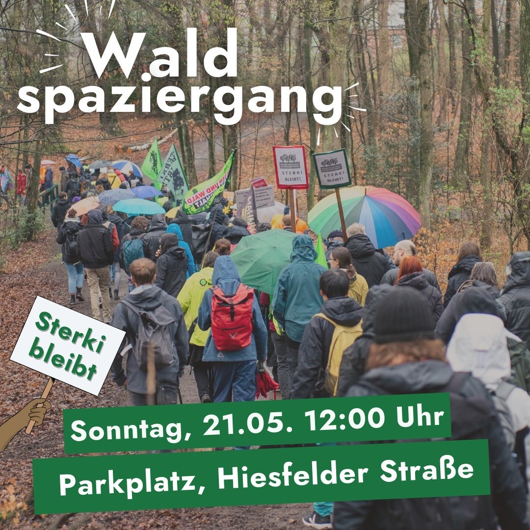 Am Sonntag ist der nächste Waldspaziergang! Es geht um 12 Uhr beim Parkplatz an der Hiesfelder Straße los. Es gibt sogar am Ende live Musik. Also kommt vorbei!

#sterkibleibt #oberhausen #oliverkrischer #waldstattasphalt