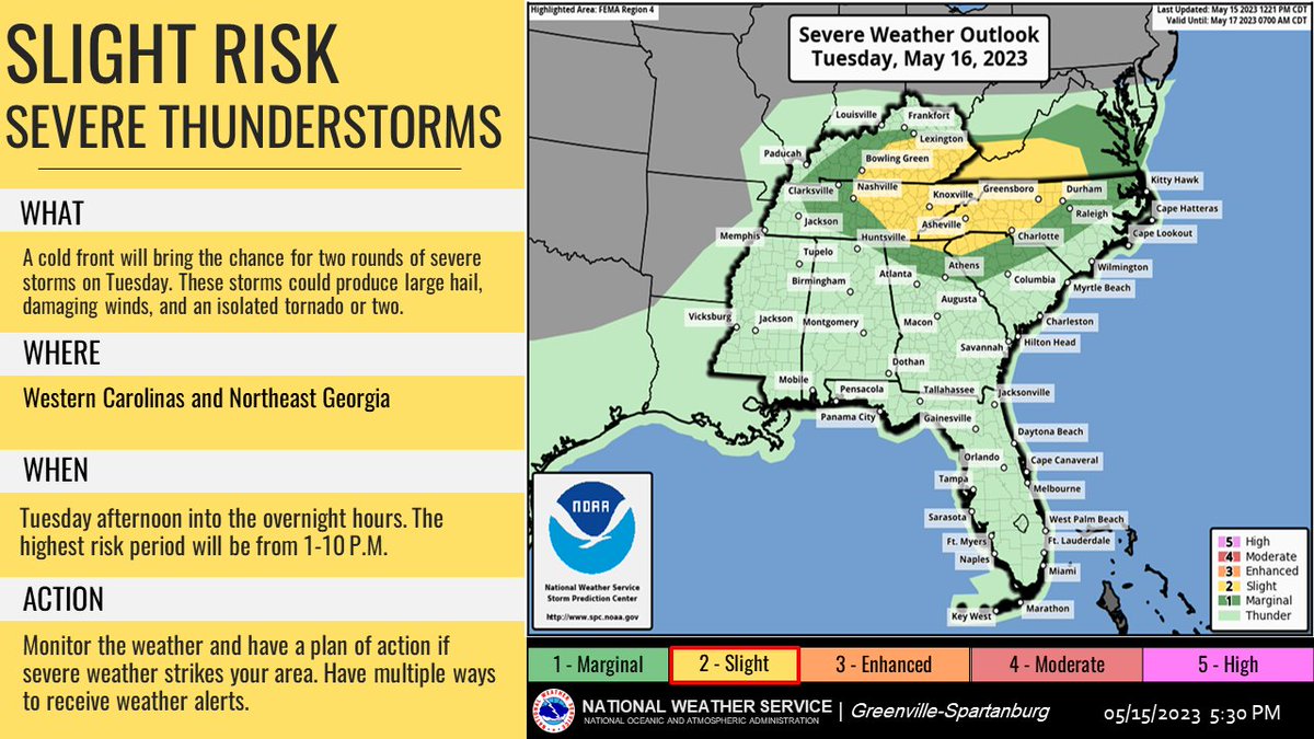 NWS GSP on Twitter "SEVERE WEATHER UPDATE A cold front will bring the