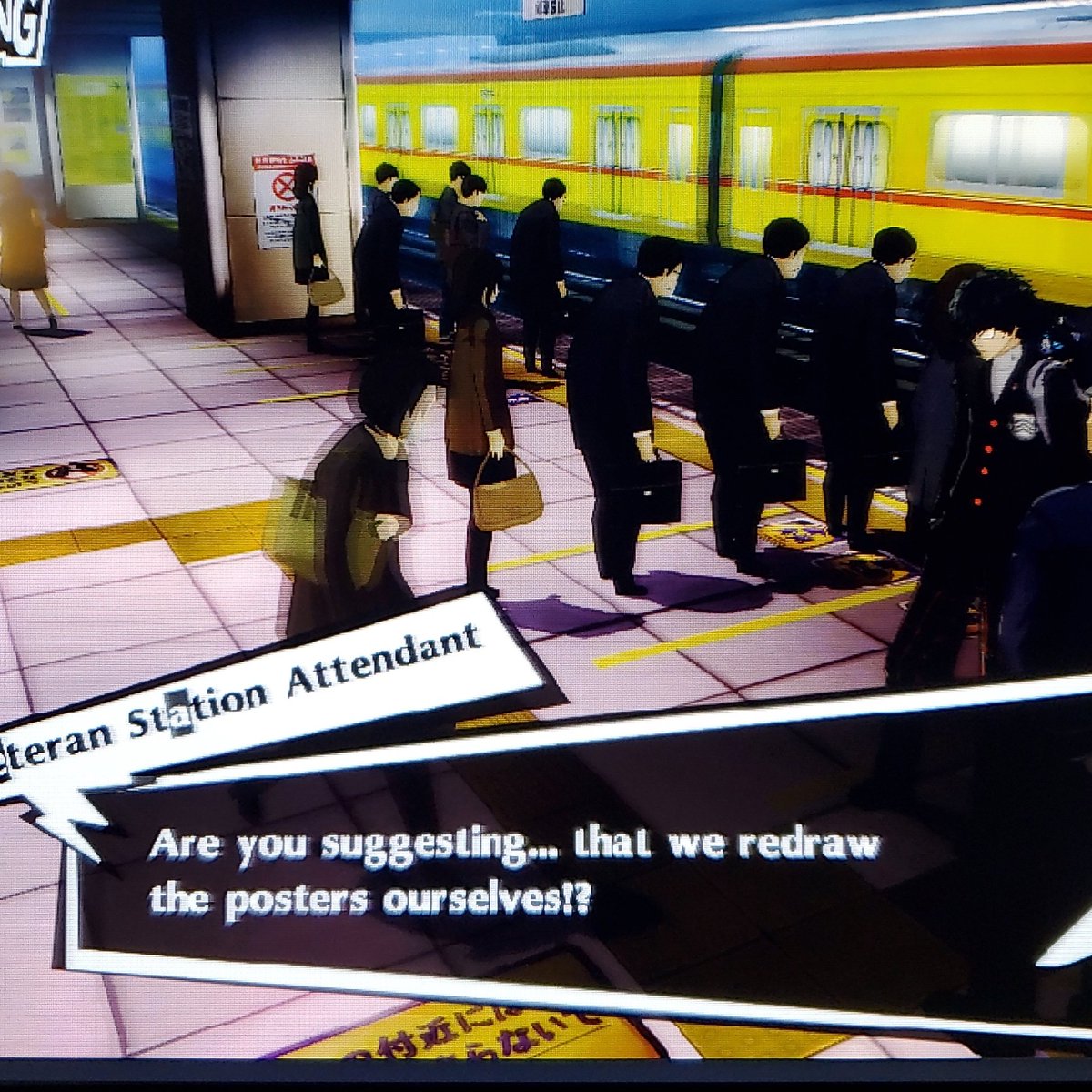 right before madarames art exhibit you can find his poster in place of the usual seasonal posters also one of my favorite npc groups in p5r to interact w when maruki warps reality you find out the rookies greatest wish was to keep working with his boss