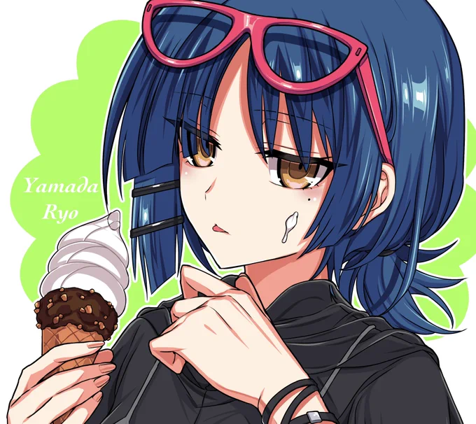 廣リョウグッズに使うイラストです(一部分夏のイメージなのでお二人の個性に合ってそうなアイスを描きました('∀`*)  