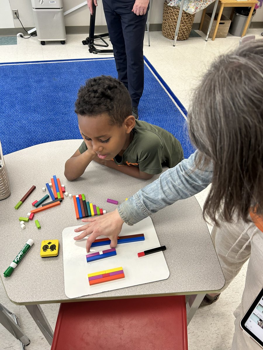 MrsLawrenceOCSB's tweet photo. We were so fortunate to have another visit from @dduff77 (Math Man 💪🏼) &amp; @P_Luxton! Thank you for teaching us all about fractions through the amazing cuisenaire rods &amp; open number lines. You sure know how to make math FUN &amp; engaging for all 🤩 @StLukeNepean #ocsbDL #ocsbMath https://t.co/Nfh0Q4zGHG