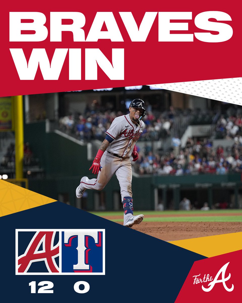 Braves's tweet photo. Won big in Texas!

#ForTheA https://t.co/XprhqoTaUl