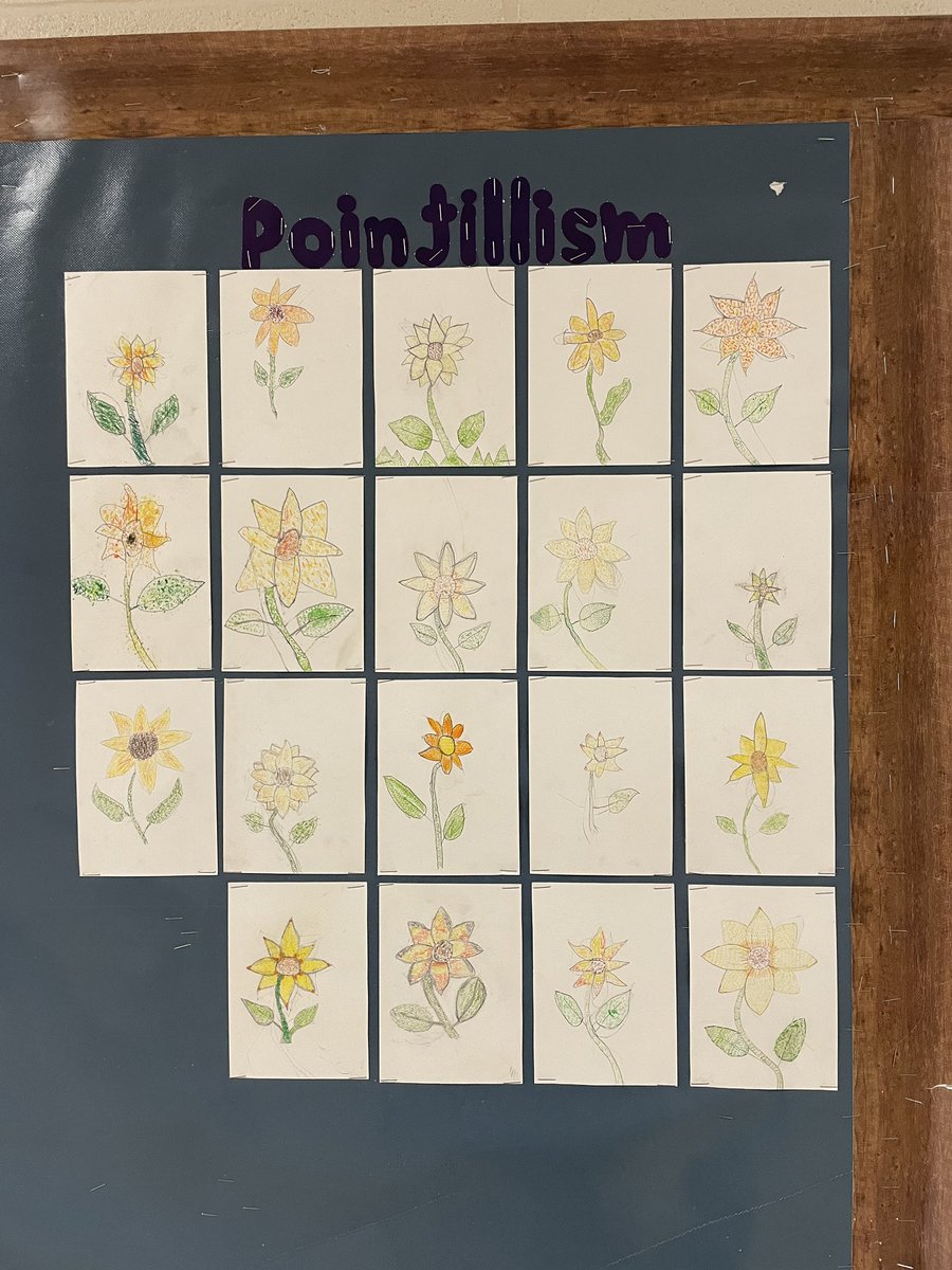 Students truly tested their patience as they created sunflowers using pointillism! 🌻✏️✍🏼<a href="/MWrightMustangs/">MaryWrightPS</a> <a href="/TVDSB/">Thames Valley DSB</a>
