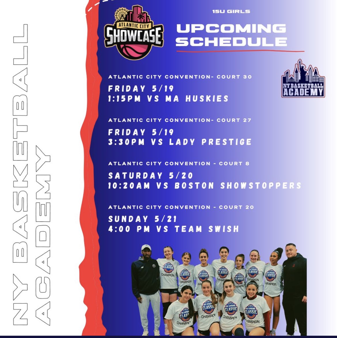 My schedule for the Atlantic City showcase this upcoming weekend!!! <a href="/NYBBallAcademy/">New York Basketball Academy</a>