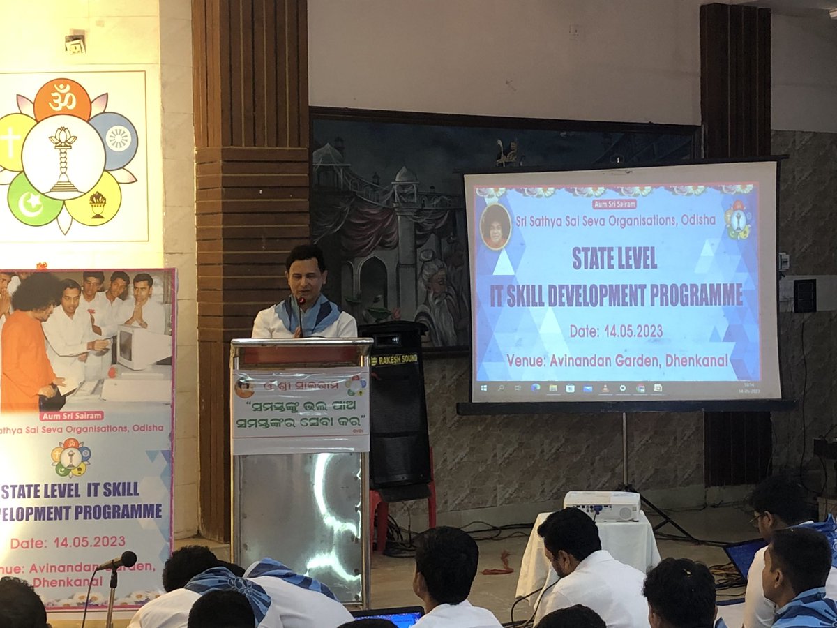 sathyasaiodisha's tweet photo. Loving Sairam..
With the Blessings of Sri Sathya Sai Baba,  Sri Sathya Sai Seva organisations, Odisha organised a *STATE LEVEL IT SKILL DEVELOPMENT PROGRAMME* hosted by Dhenkanal district on 14.05.2023. 
#SkillDevelopment
#ITWorkshop
#SSSSOOdisha
#Dhenkanal
-Media Team https://t.co/biR0IMyoh9