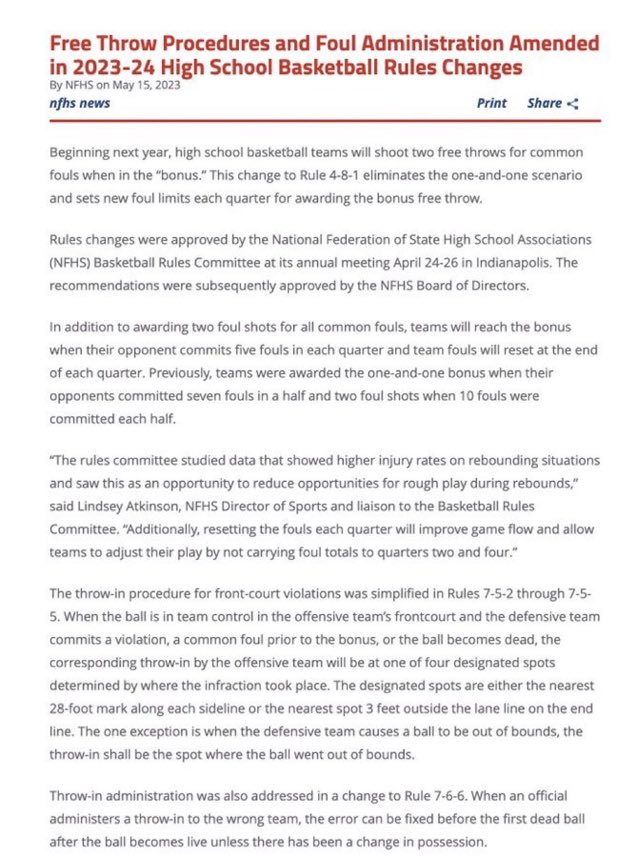 Hoop Herald on Twitter "Thoughts on the new High School rules?"