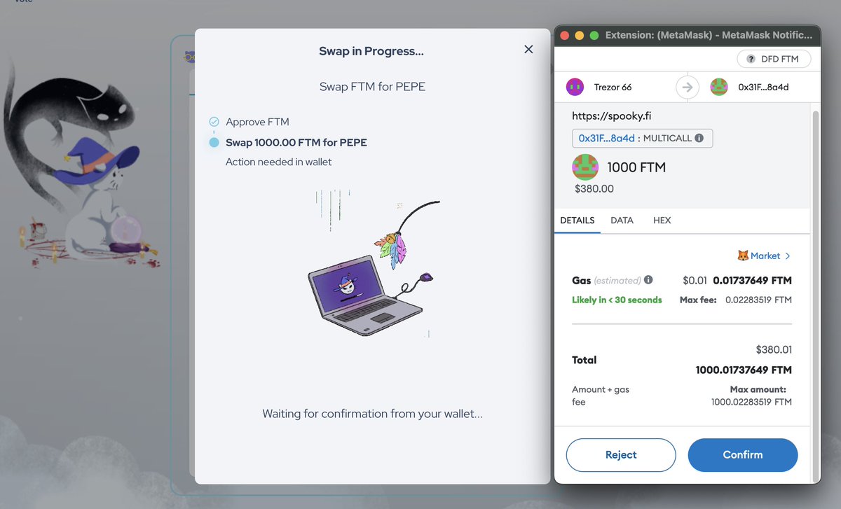 I don't know who needs to hear this, but you can trade $pepe on <a href="/SpookySwap/">SpookySwap💥</a> for less than $0.01 in gas.

<a href="/FantomFDN/">Fantom Opera</a> is also for the people.