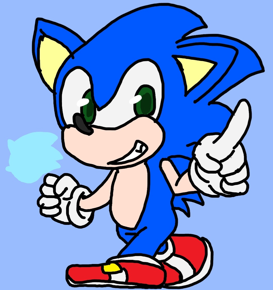 sonic the hedgehog 1boy male focus solo gloves green eyes white gloves red footwear  illustration images