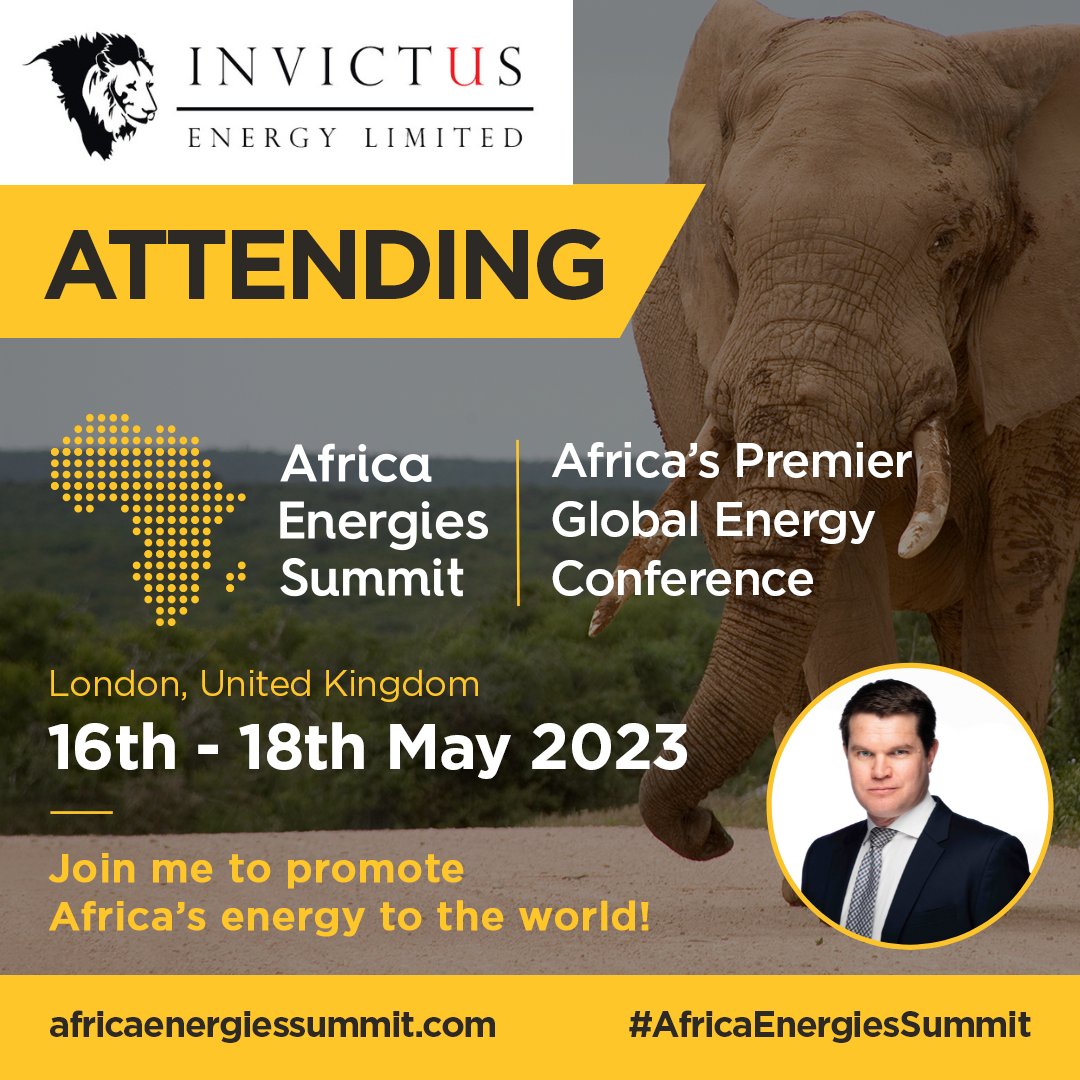 Invictus Energy ( $IVZ | $IVCTF ) Managing Director Scott Macmillan will be presenting at @ConnectFrontier's Africa Energy Summit in #London

Catch Scott's presentation on the Plenary Stage on Wednesday, May 17th at 12:05 PM (BST)
#energy #AfricaEnergiesSummit #oilandgas #Africa