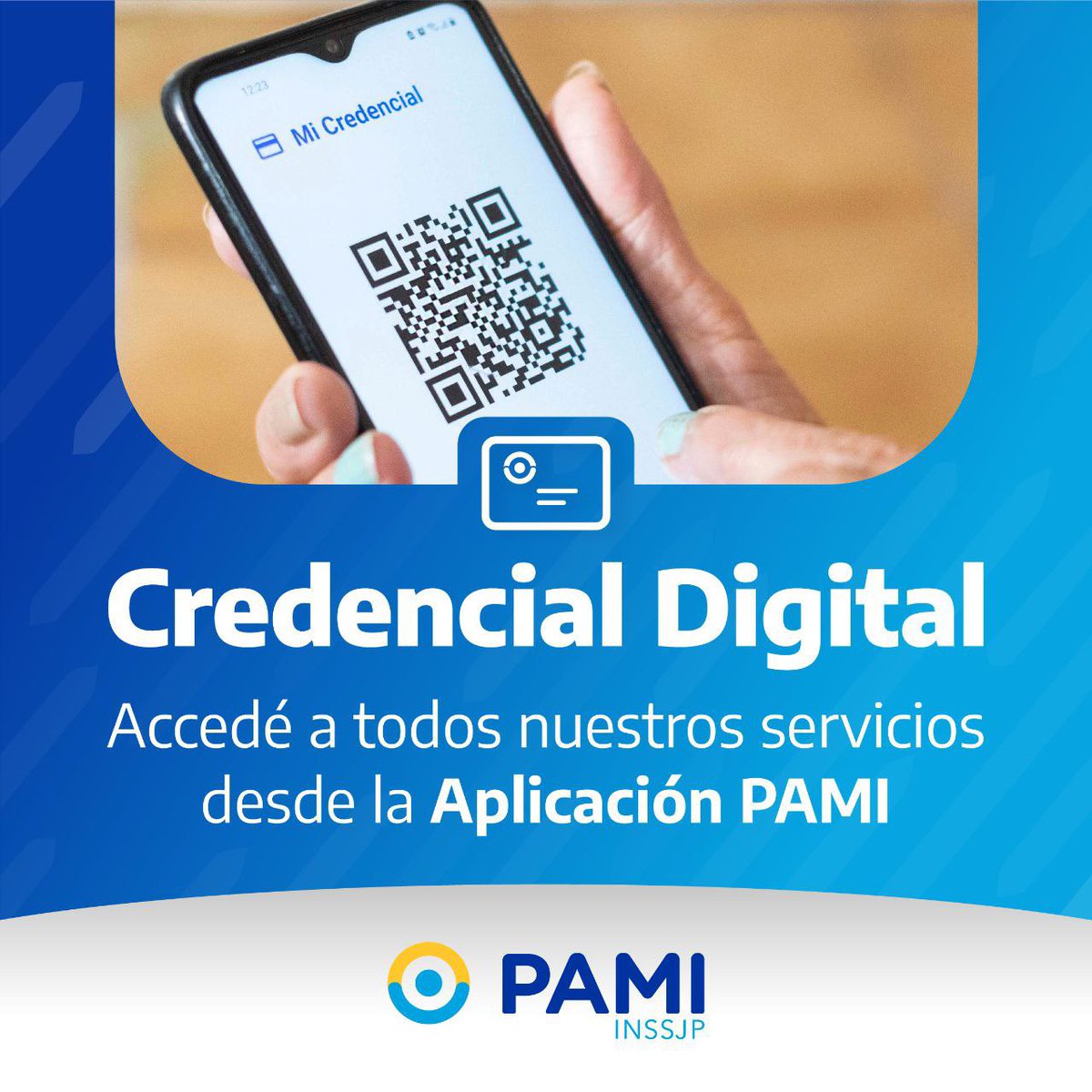 Con tu #CredencialDigital podés retirar tus Medicamentos Gratis en cualquier farmacia de la red PAMI, ir a tus consultas médicas y acceder a todos los beneficios que la Comunidad PAMI tiene para vos.