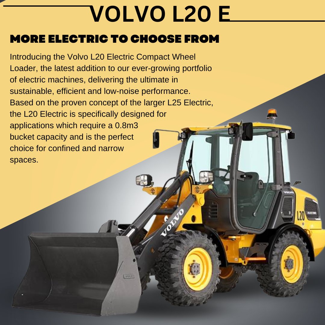 PODMachines's tweet image. It’s Machine Monday !!

Today&apos;s machine of the week is the Volvo L20 Electric!

Delivering the ultimate in sustainable, efficient and low-noise performance 💪

Pat O&apos;Donnell &amp;amp; Co.
patodonnell.com

#volvoce #volvoscoop #volvoloader #construction #machinery