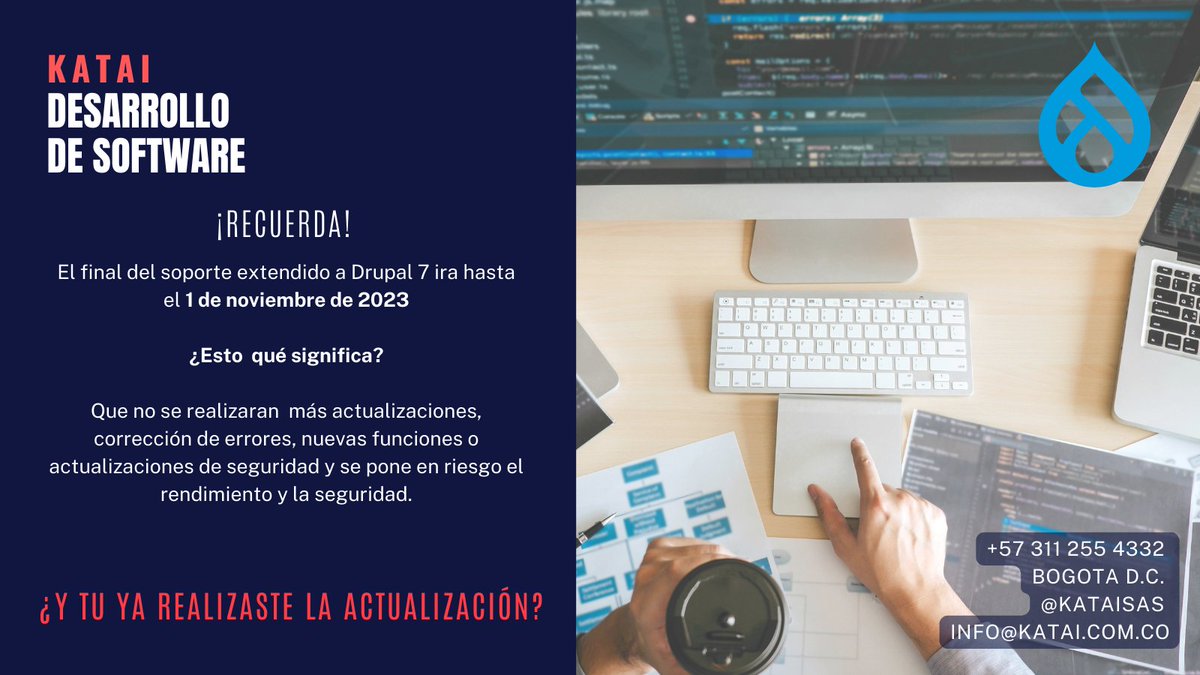 No lo olvides!! 🚀🚀Final del soporte extendido #Drupal 7 - noviembre 01 2023