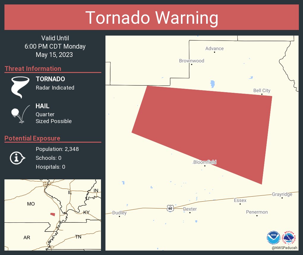 NWS Tornado on Twitter "Tornado Warning continues for Stoddard County