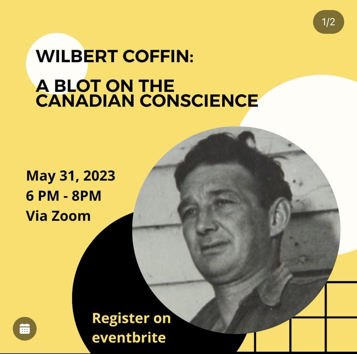 ✨EVENT ANNOUNCEMENT ✨

Wilbert Coffin was convicted and tragically executed in 1956 despite maintaining his innocence.

Join us May 31 at 6pm.  Register using the link below: 

eventbrite.ca/e/wilbert-coff…