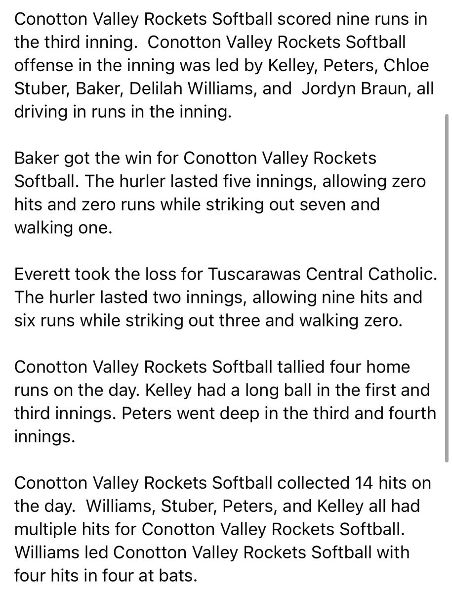 Conotton Valley Softball🚀 tweet media