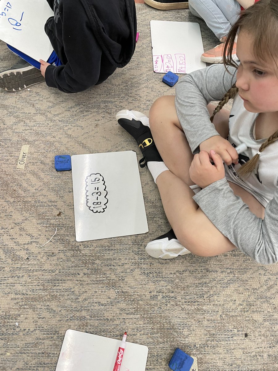 mrsbowesteaches's tweet photo. We worked on matching number sentences to story problems. Students wrote the correct number sentence and then we worked as a group to identify key words that helped us solve the problem. #mathwarmup #addition #subtraction #numbersentence #wordproblem https://t.co/dZXsMMHS53