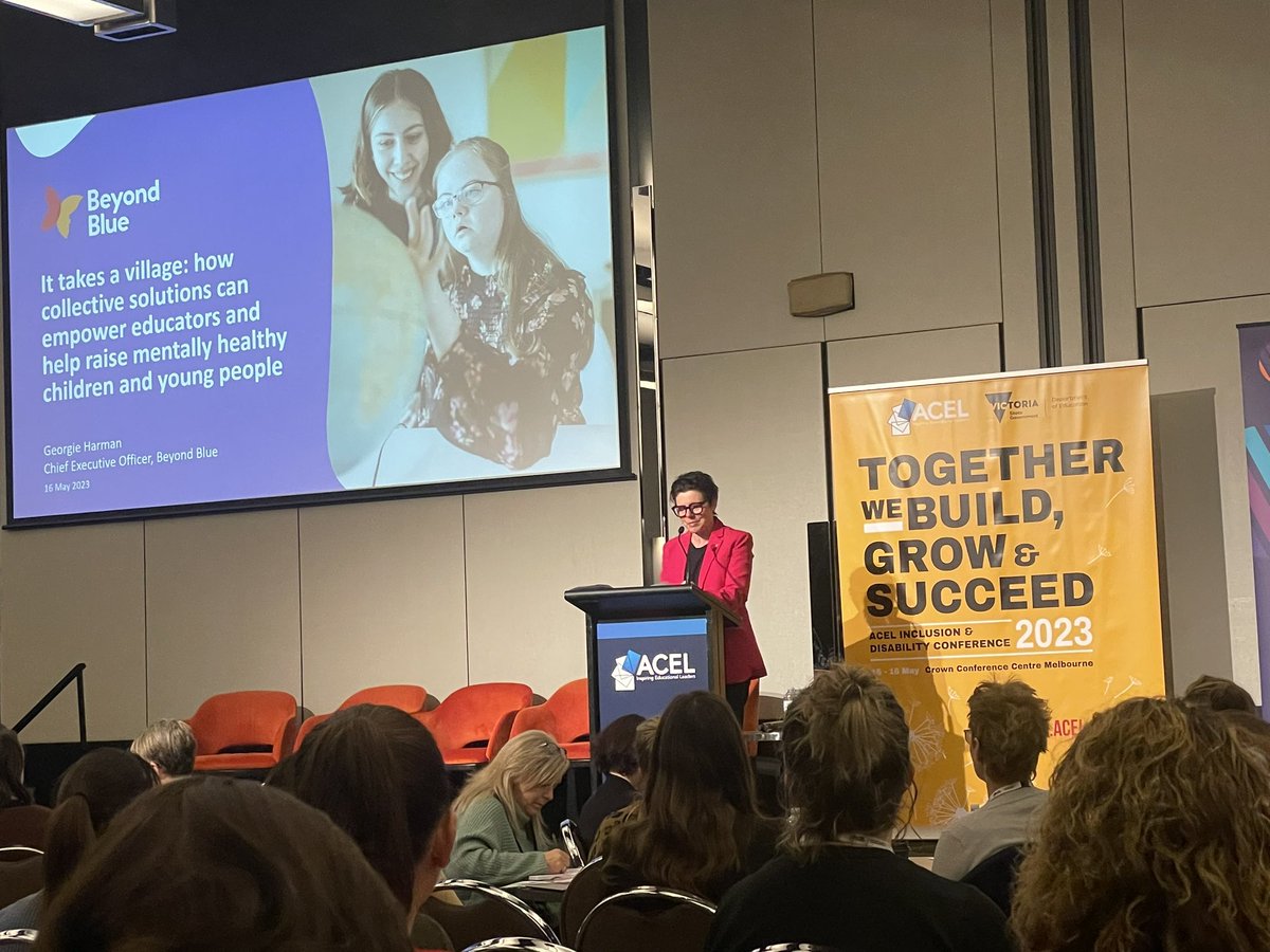 ACELVIC's tweet image. The amazing @georgie_harman from @beyondblue opens Day 2 of #ACEL #NIDC @acelaustralia