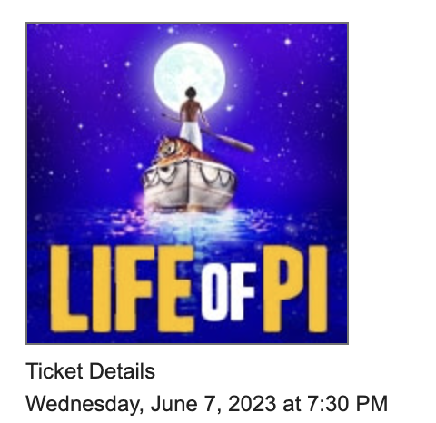 Been dreaming of seeing the stage production of <a href="/LifeOfPiBway/">Life of Pi Broadway</a> since 2019. It's one of my favorite stories and the idea of getting to see this on the stage one day legit got me through some dark moments of 2020--and I just bought my ticket to FINALLY see it!!!