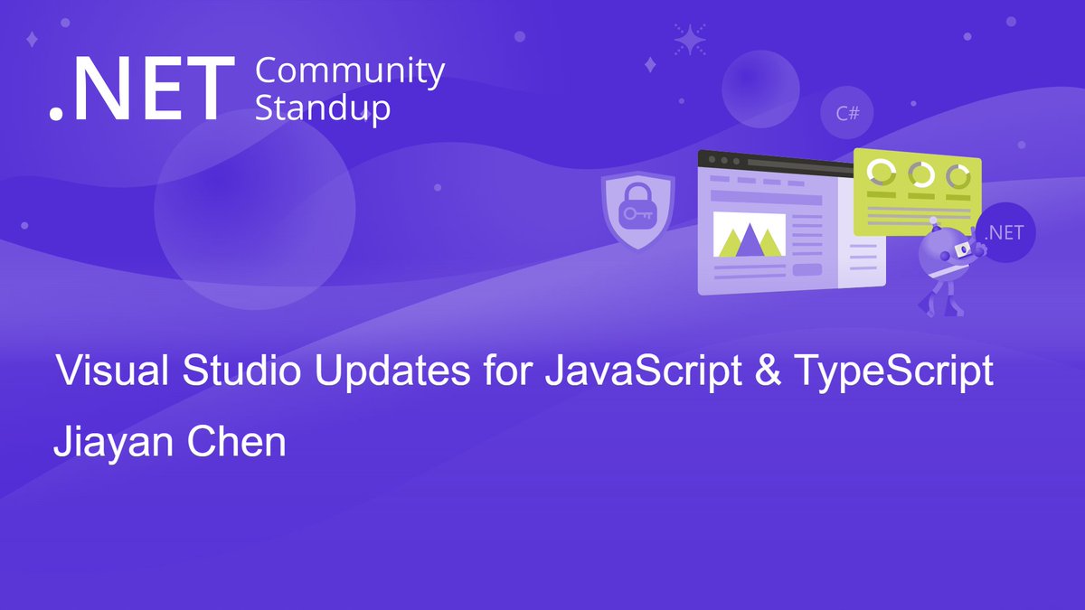 aspnet's tweet photo. On this week's #AspNet Community Standup:
🚀 Visual Studio Updates for JavaScript &amp; TypeScript
⭐ Jiayan Chen, Jon Galloway

🗓 Tuesday | May 16
⏰ 10:00 AM Pacific | 17:00 UTC
▶️ https://t.co/cbu9axhTqt https://t.co/l3Him8FMcD