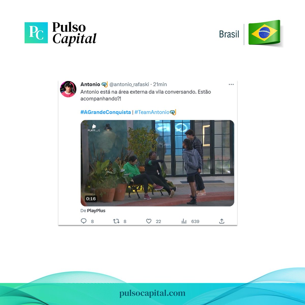 🔝  Los 3 temas de tendencia que marcaron la jornada  #Brasil 🇧🇷  hoy lunes 15 de mayo.

1.  #AGrandeConquista publicación  del usuario @antonio_rafaski fue la de mayor interacción. 
2. #Pepeki
3. #BeerOnEth