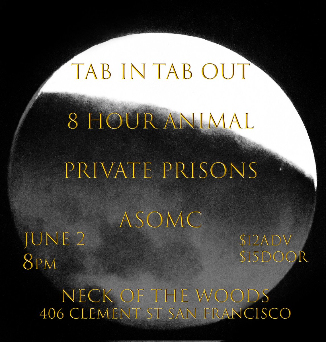 rare_formband's tweet photo. #SanFrancisco Private Prisons at Neck of the Woods.

#doommetal #blackmetal #blackenedmetal #dronemetal #dronemusic #deathmetal #noisemusic #harshness #darkambient #ambientmusic https://t.co/c0BC8ThOXb