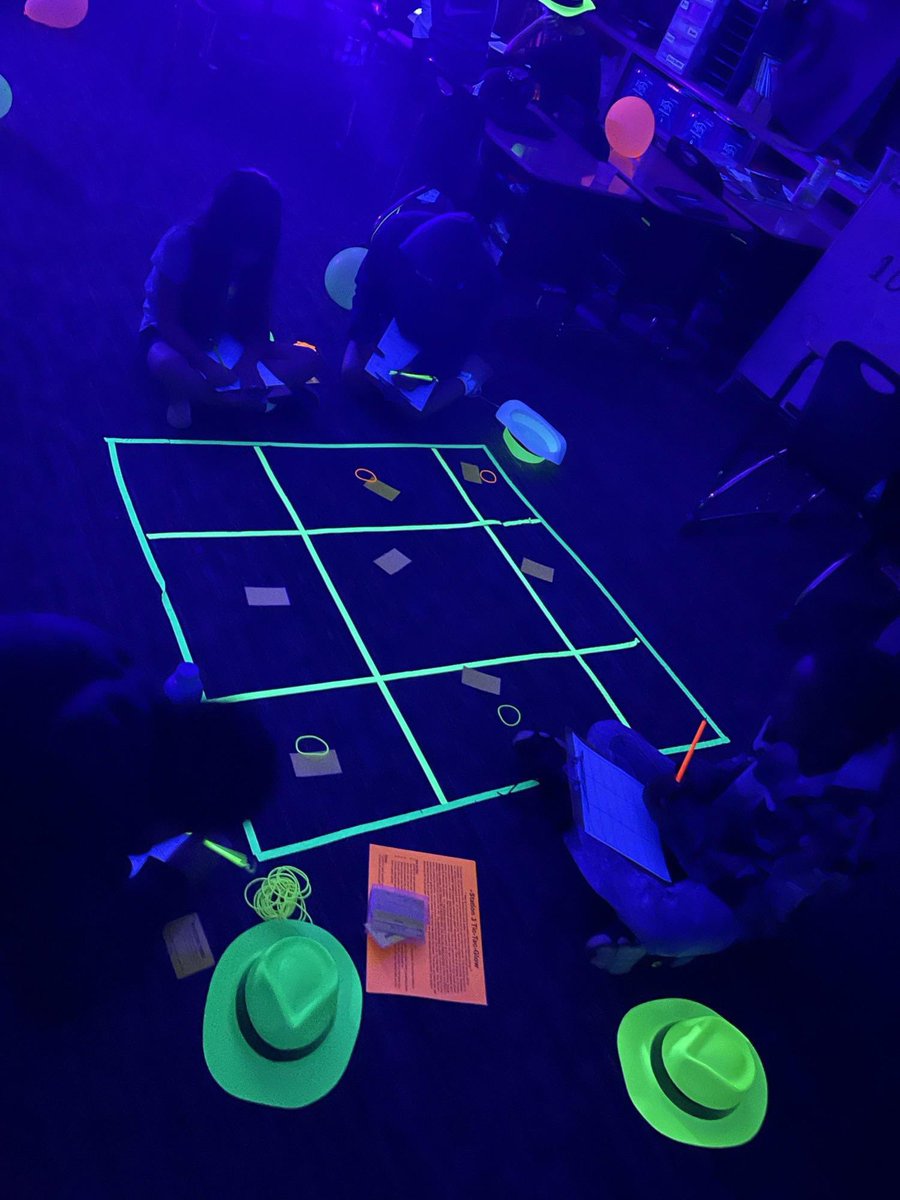 Johnston 4th graders had a “Glow Day” today funded by HEF! They were reviewing everything they’ve learned this year, but glow in the dark style. They were playing glow in the dark ring toss, tic Tac toe, basketball, and bowling all while learning!