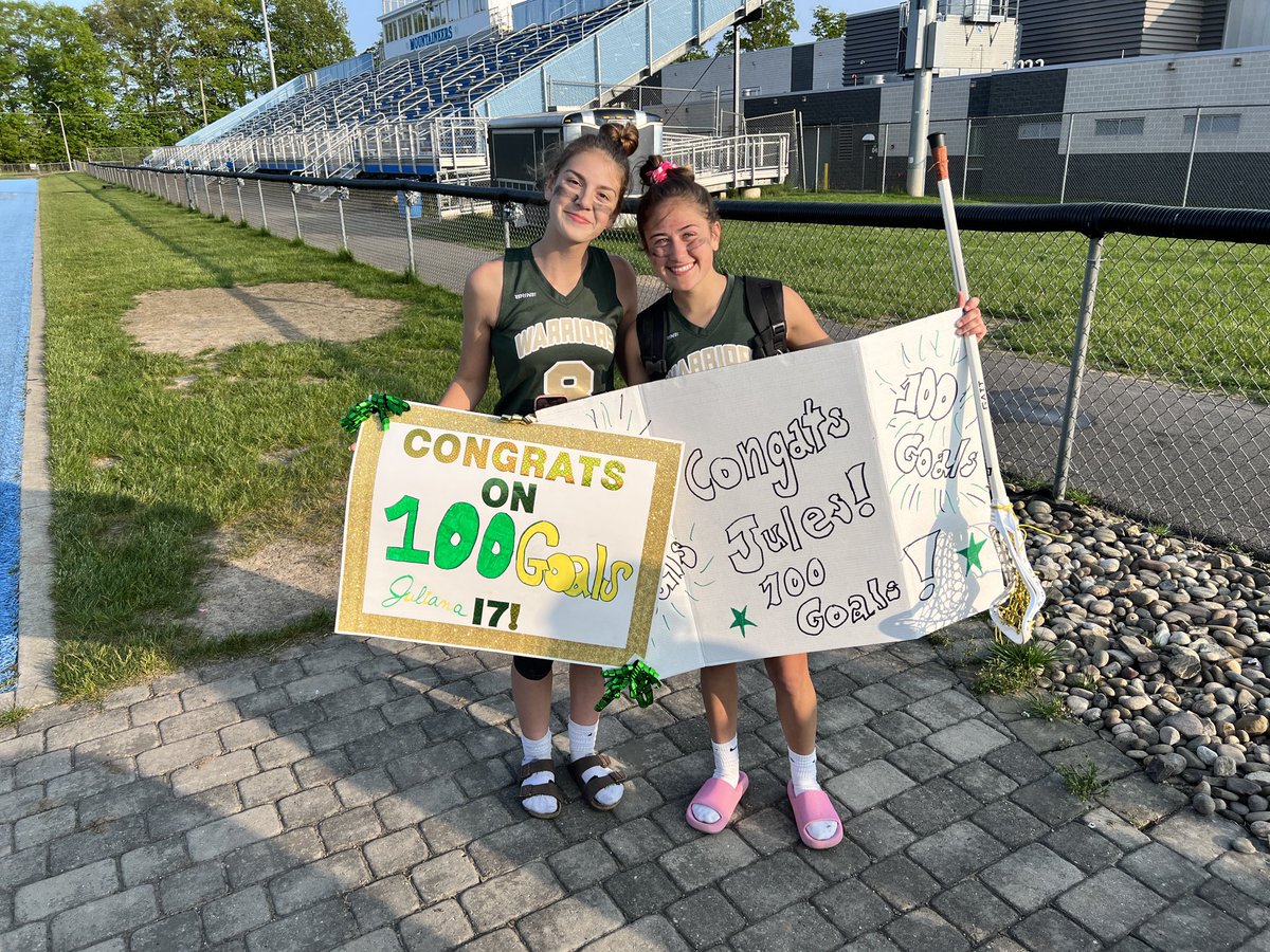 Wyoming Area Girls Lacrosse beat Dallas 16-15 in playoffs. Going to semi finals. Jules with 100th goal