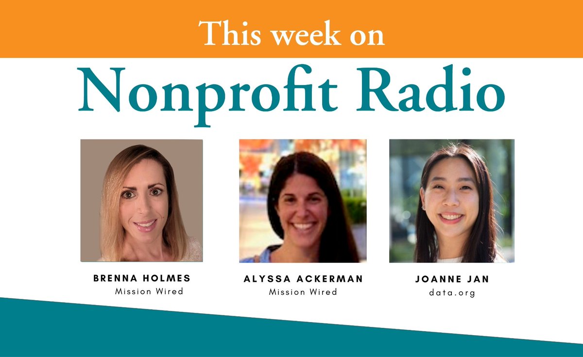 TonyMartignetti's tweet photo. New #NonprofitRadio: Donor engagement and stewardship for increased giving with @bfholmes @CCAHdirect and how your #nonprofit data strategy impacts your ability to meet your mission with @DataDotOrg: https://t.co/ndSPOdpLRy https://t.co/WR9sf3zdM7