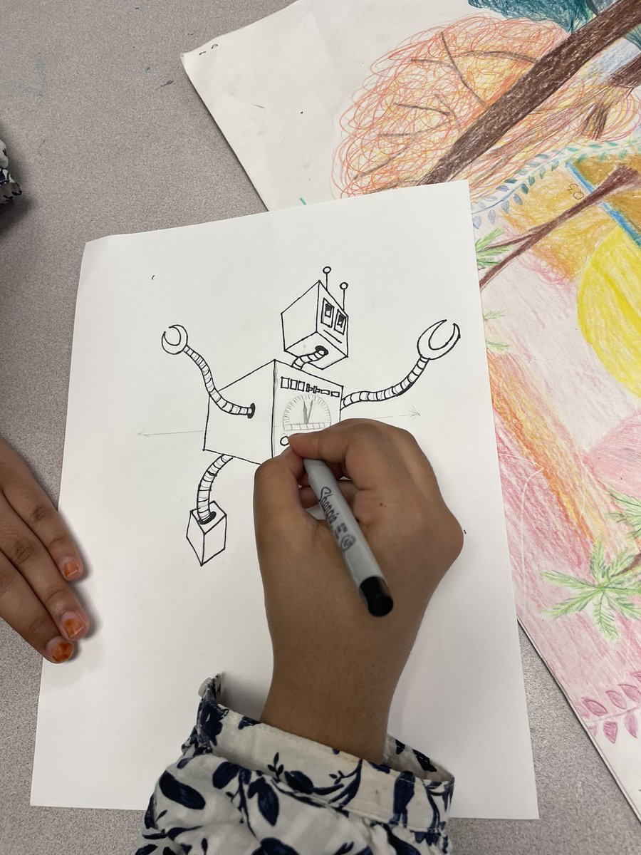 The_MrsRainey's tweet photo. These 2-point Perspective Robots are OUT OF THIS WORLD! πͺπ€π« Way to go, Viking Artists!! π¨π
.
#MiddleSchoolArt #2pointperspective #watercolorbackground #collage #mixedmediaart #fisdfineartsleads @friscofinearts @VandeventerMS https://t.co/QT1i3G0H0t