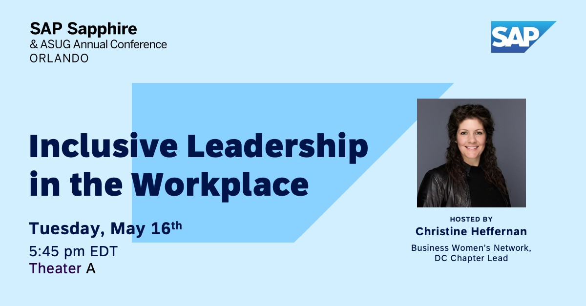 AnniceJ6's tweet photo. Join me at #SAPSapphire with Christine Heffernan and guests for a panel discussion on how to lead by example with an inclusive leadership team. https://t.co/yaJFKZasJf https://t.co/qneHJrcalQ