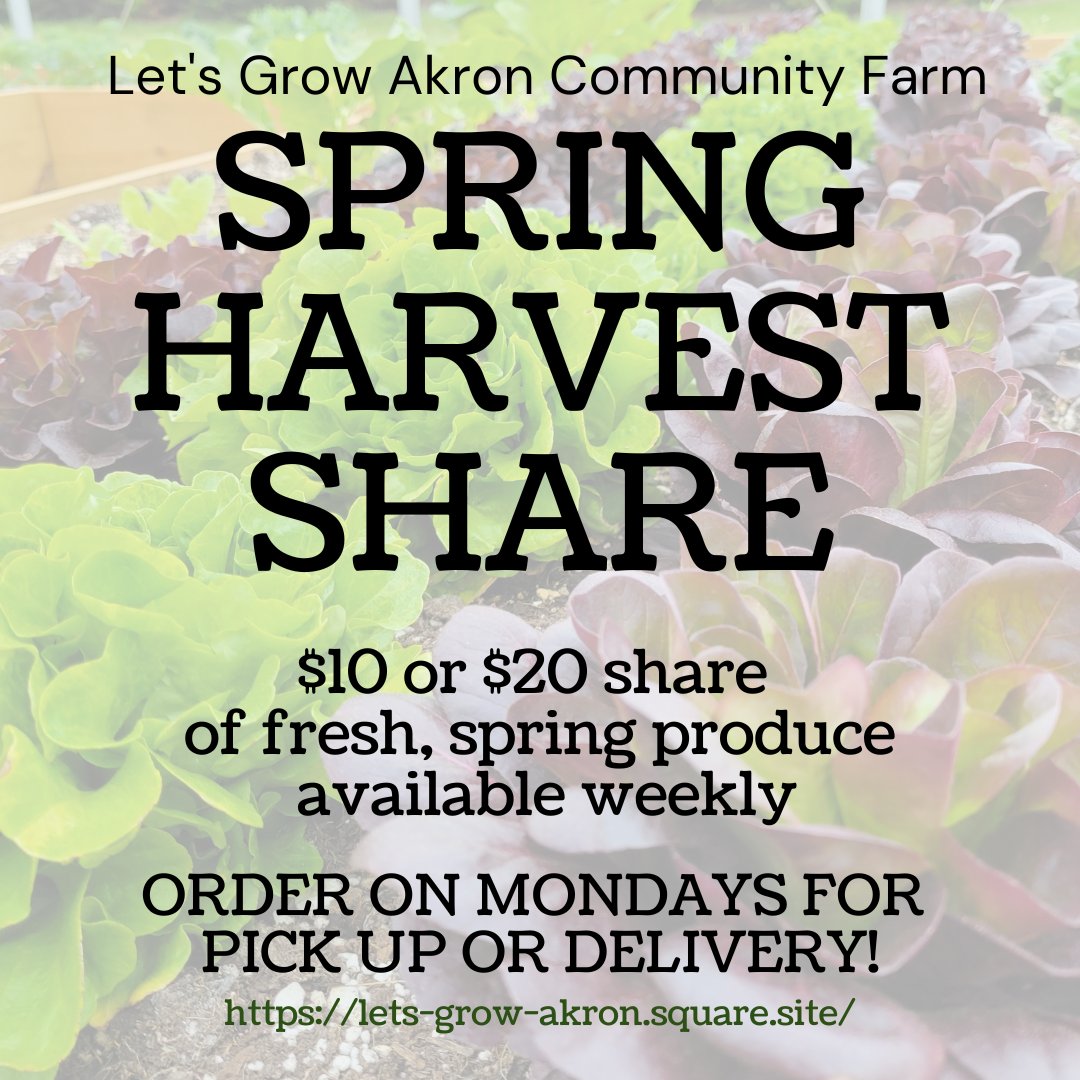 Fresh spring greens and herbs available again this week! Place an order for pick up or delivery: lets-grow-akron.square.site/shop/9