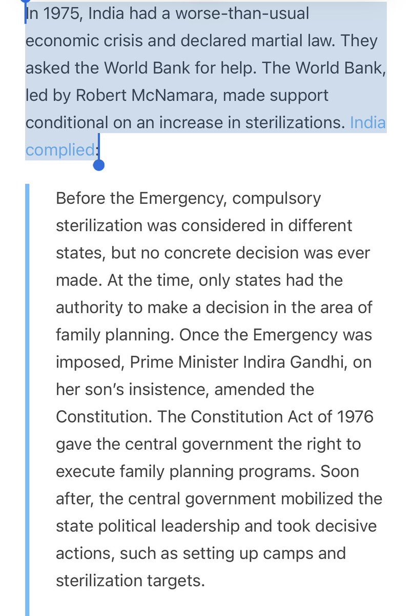 Not new news, but still shocking: 

The West played an important role in pressuring India to engage in mass sterilization to control population in the 1970s. It wasn’t India acting all on its own.

From <a href="/slatestarcodex/">Scott Alexander</a>