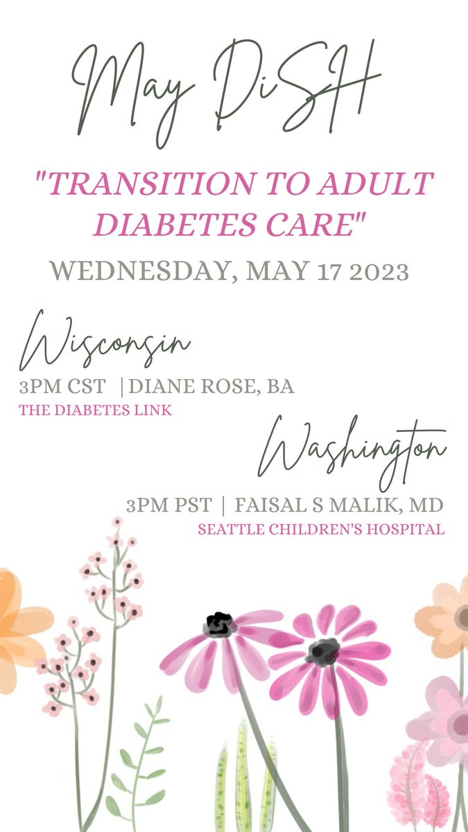 diabetes_dish's tweet photo. Let's #DiSH this Wednesday on "Transition with Diabetes" happening in BOTH session!
#DiSHWI - Diane Rose, @DIABETESLINKORG
#DiSHWA - Faisal S Malik, MD @seattlechildren
#DiabetesinSchoolHealth #diabetes #T1D #type1diabetes #T2D #type2diabetes #schoolnurse #diabetesatschool https://t.co/ZXxexsLcCj