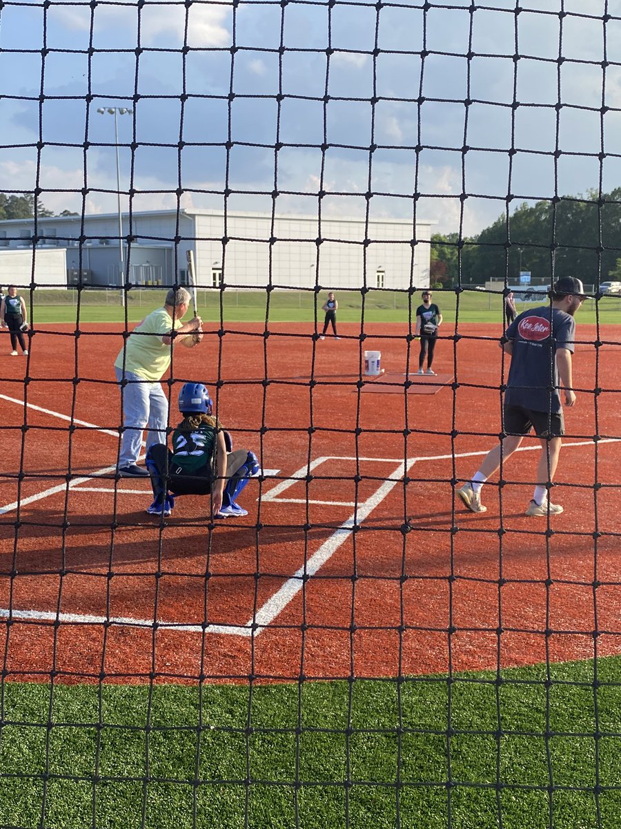Endvillebakery's tweet photo. @OleMissBSB Raymond Carter gets a lick at Parents vs. Players rec ball @tupeloparkrec https://t.co/vwp4otZ5wv