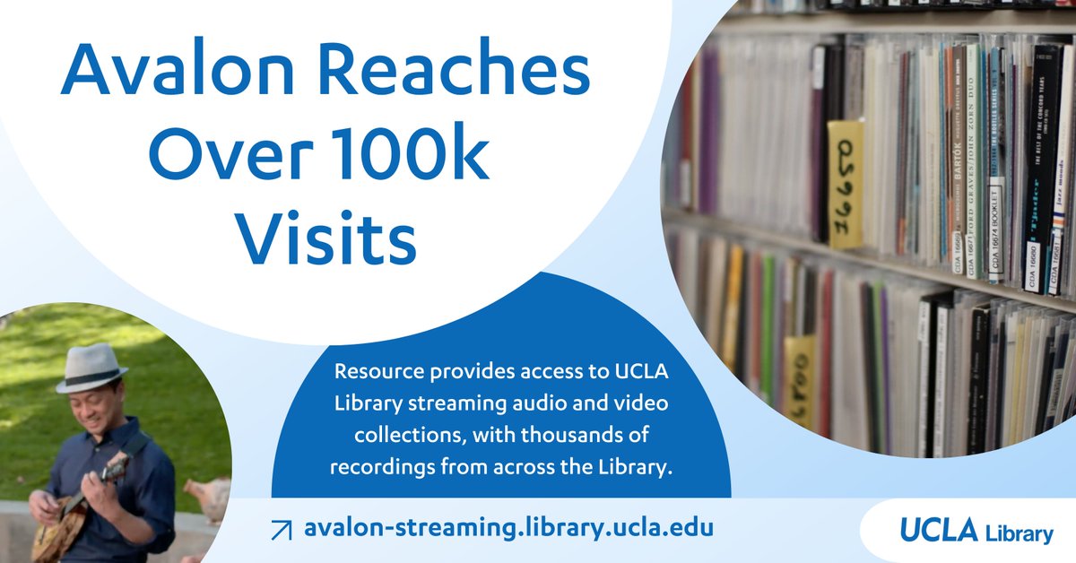 Avalon, an audio and digital repository, gives UCLA access to digitized media collections from across the campus 🎶 New rare, unique recordings that are under threat of degradation are published every week by the Music Library 📚 🙌

🔈Take a listen: avalon-streaming.library.ucla.edu