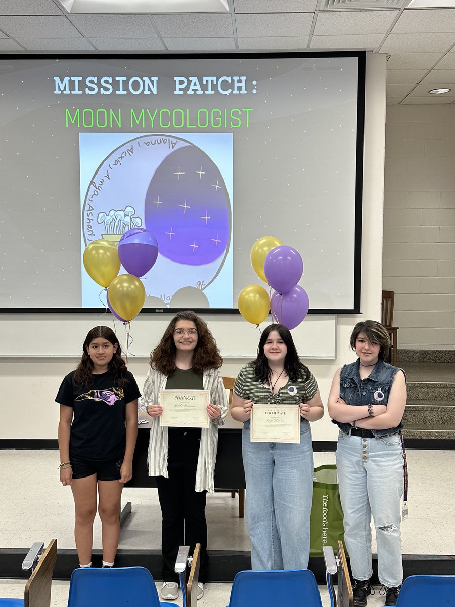 IECHSKraken's tweet photo. We are so proud of our Honors Earth Science leaders. Both teams placed tonight in the North Carolina NSSA Plant the Moon Challenge. Team Moon Mycologist won Best in NC for Experimental Design, Team Growing G.O.A.TS. won Innovation Award for NC @PCS_NC @PCS_STEM @pcs_super https://t.co/3QgFu1xsQZ