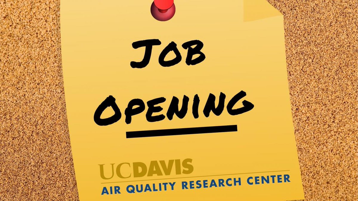#JobOpening - Research Data Analysis Supervisor - Applications Due May 18!!
#Hiring #AirQuality #Research #DataAnalysis #Science #JobAnnouncement

aqrc.ucdavis.edu/news/job-openi…